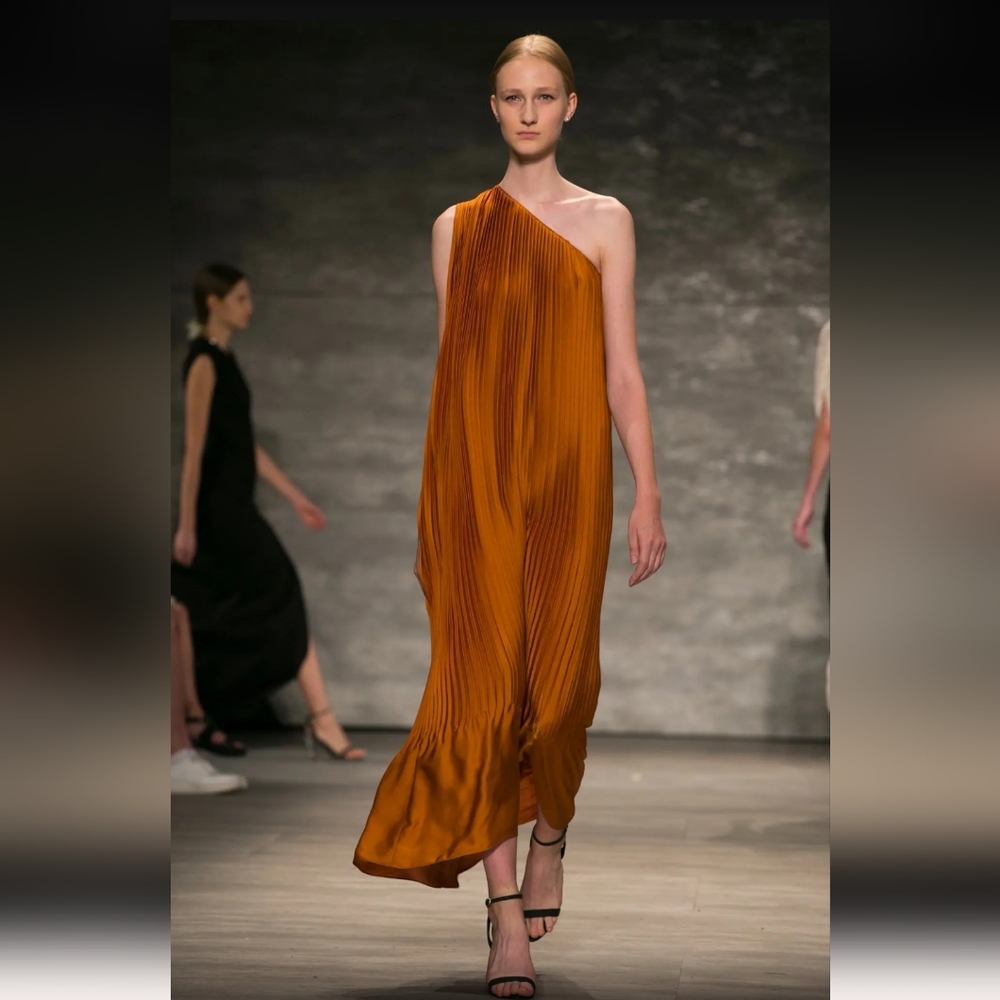 Tome One Shoulder Pleated Dress 2014 Runway Size Medium Designer